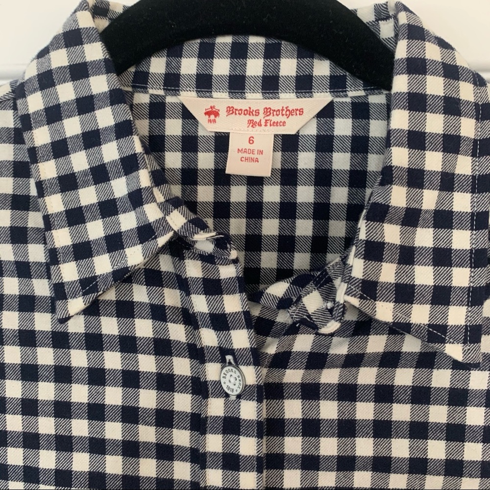 Brooks Brothers Black and White Checkered Button Down Shirt - Picture 3 of 7